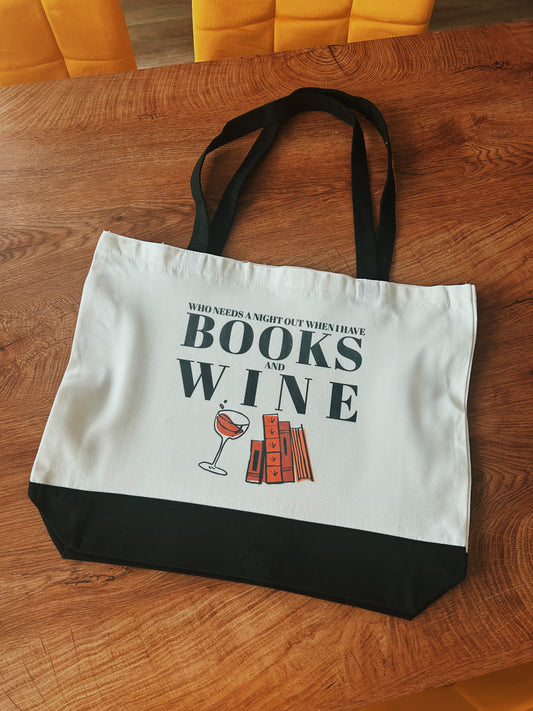 Books & Wine - Tote Bag