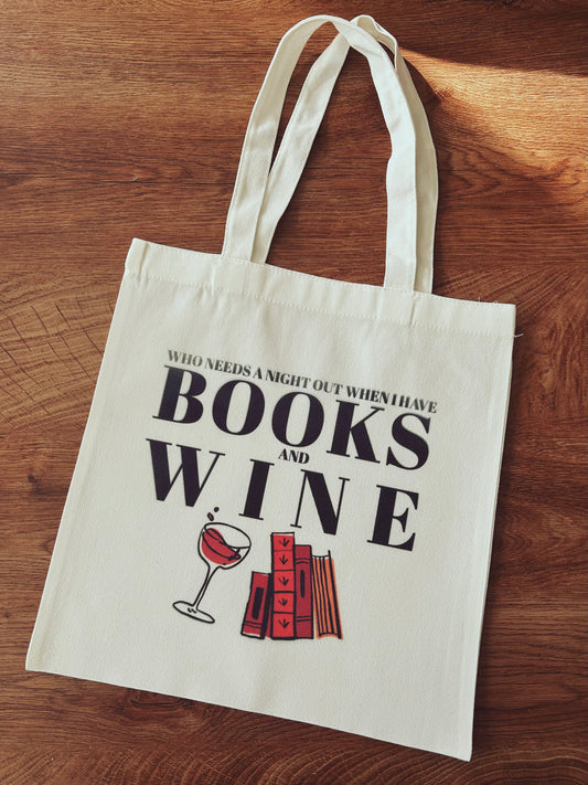 Books & Wine - Tote Bag